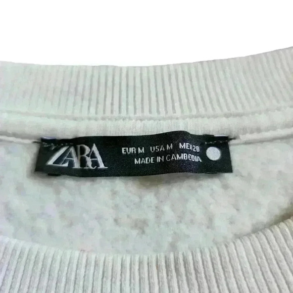 Zara CREW NECK SWEATSHIRT sz M - Picture 2 of 3